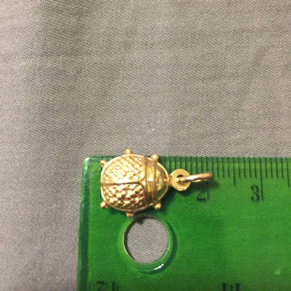 Ladybug pendant, gold 10k, long 2cm